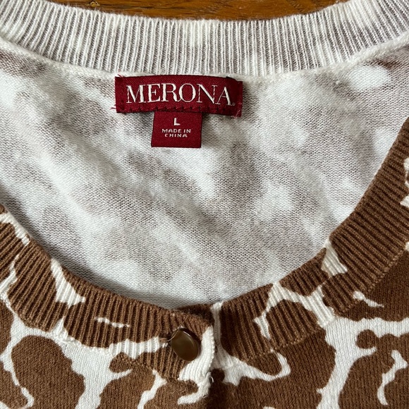 Merona Brown Patterned Cardigan - Picture 3 of 6